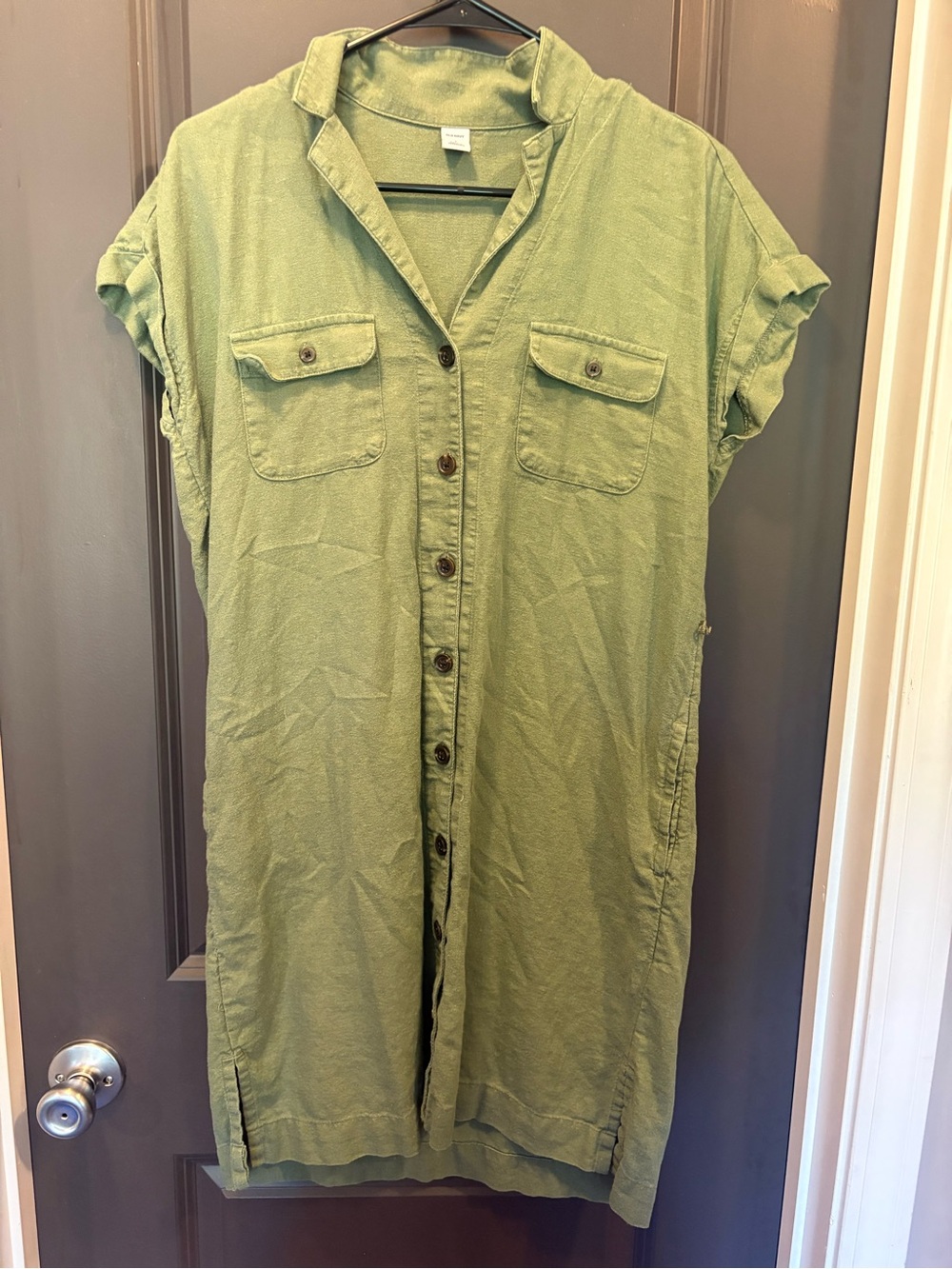 Old Navy Olive Green Shirt Dress – Small